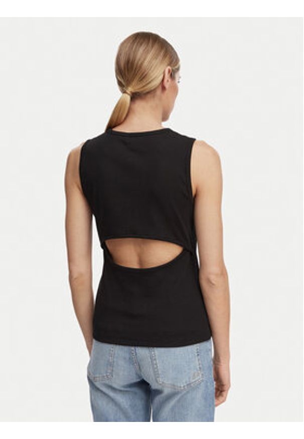 Calvin Klein Jeans Top LV047F246G Czarny Slim Fit. Kolor: czarny. Materiał: bawełna