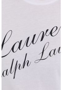 Lauren Ralph Lauren T-shirt damski kolor biały. Okazja: na co dzień. Kolor: biały. Materiał: dzianina. Wzór: nadruk. Styl: casual #5