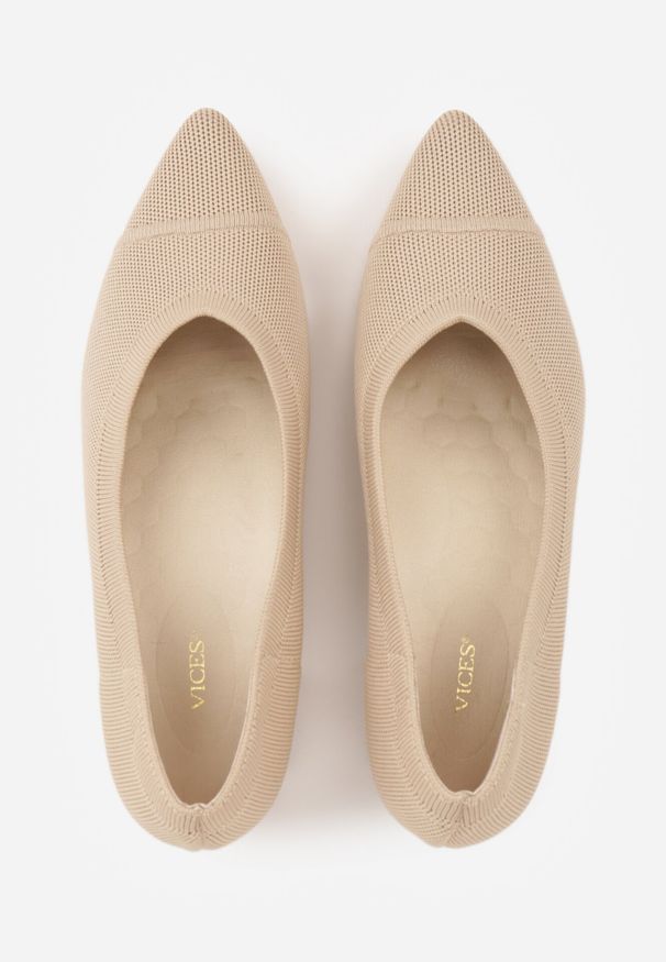 Born2be - Ciemnobeżowe Dzianinowe Czółenka VICES na Stożkowym Obcasie z Amortyzującą Wkładką Jennibelle. Okazja: na co dzień. Kolor: beżowy. Materiał: dzianina. Obcas: na obcasie. Styl: elegancki, klasyczny, casual. Wysokość obcasa: średni