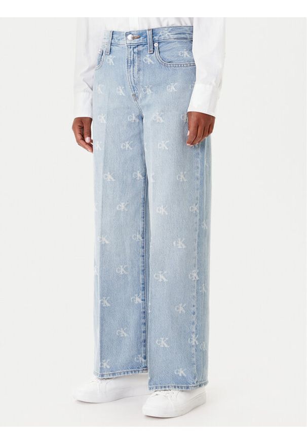 Calvin Klein Jeans Jeansy LV047C785G Niebieski Wide Leg. Kolor: niebieski