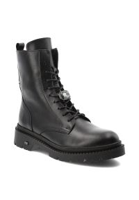 Czarne Botki Karino Skórzane Obuwie Damskie. Okazja: na co dzień. Kolor: czarny. Materiał: skóra. Styl: casual, elegancki #1