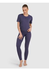 4f - 4F Top do jogi i pilatesu szybkoschnący damski - granatowy XS. Kolor: niebieski. Materiał: włókno, materiał, tkanina. Sport: joga i pilates #2