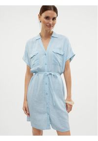 Vero Moda Sukienka letnia Linn 10323027 Błękitny Relaxed Fit. Kolor: niebieski. Materiał: wiskoza. Sezon: lato