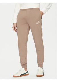 Puma Spodnie dresowe Ess No. 1 Logo 682609 Brązowy Regular Fit. Kolor: brązowy. Materiał: bawełna, syntetyk #1