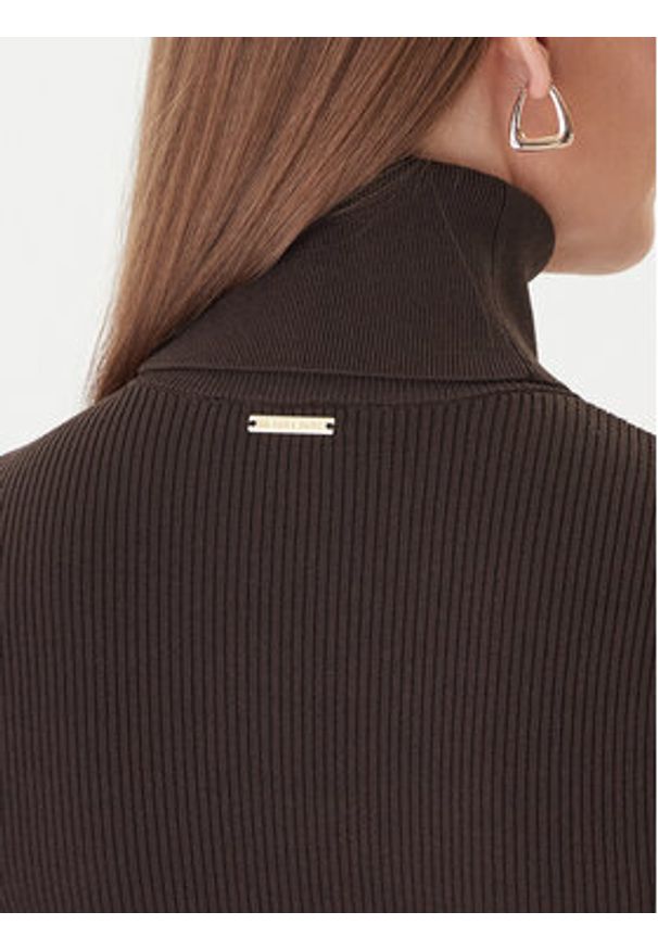 MICHAEL Michael Kors Sukienka dzianinowa MF583C633D Brązowy Slim Fit. Kolor: brązowy. Materiał: wiskoza