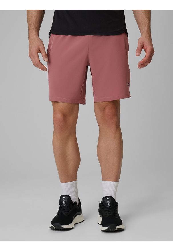 4f - 4F Spodenki treningowe szybkoschnące męskie - koralowe L. Kolor: pomarańczowy. Materiał: materiał. Sport: fitness