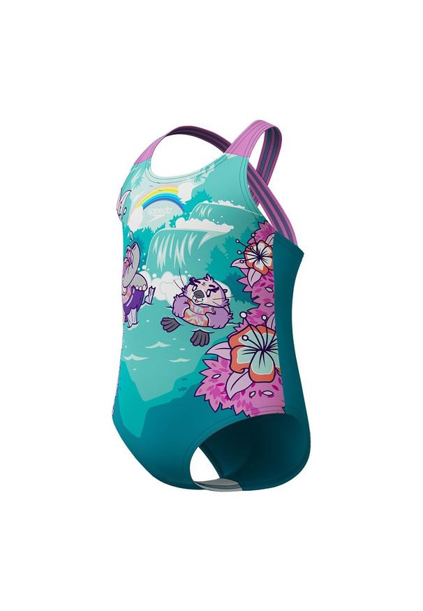 Strój kąpielowy jednoczęściowyna basen dla dziewczynek Speedo Learn To Swim. Kolor: niebieski