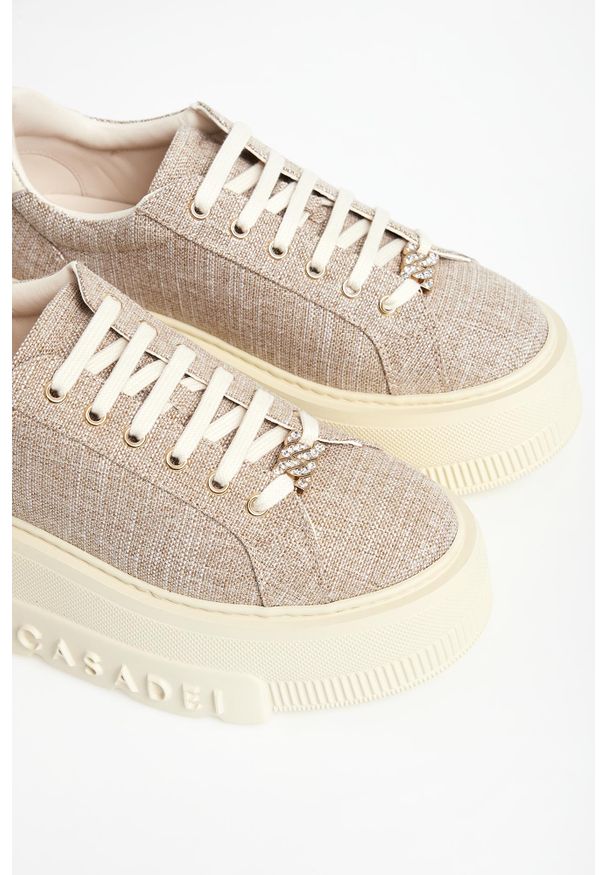 Casadei - Sneakersy damskie skórzane CASADEI. Materiał: skóra