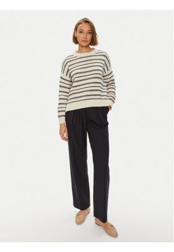 Weekend Max Mara Sweter Foster 2425366151 Beżowy Standard Fit. Kolor: beżowy. Materiał: bawełna, syntetyk
