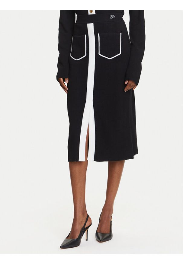Karl Lagerfeld - KARL LAGERFELD Spódnica ołówkowa A3W12023 Czarny Regular Fit. Kolor: czarny. Materiał: wiskoza
