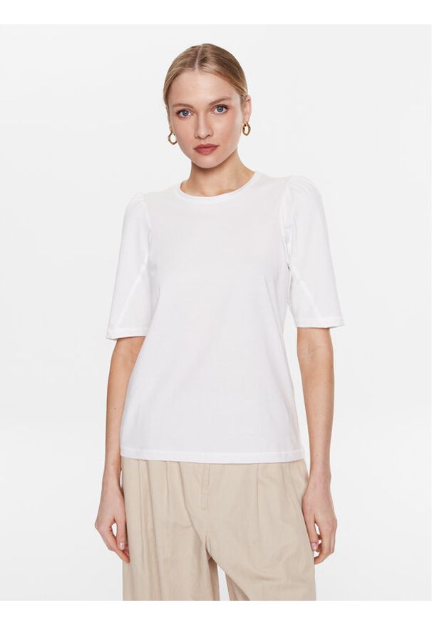Moss Copenhagen T-Shirt Tiffa 17329 Biały Regular Fit. Kolor: biały. Materiał: bawełna