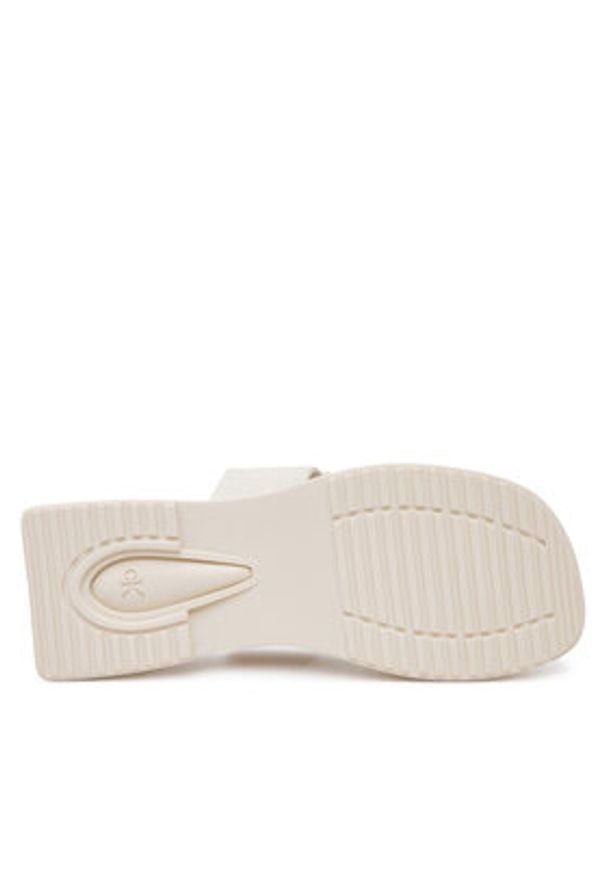 Calvin Klein Jeans Japonki Sq Low Wedge Sandal Rope YW0YW01717 Beżowy. Kolor: beżowy. Materiał: materiał