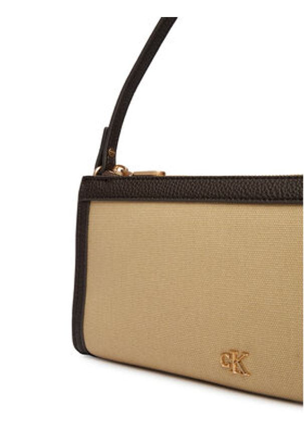 Calvin Klein Torebka Ck Canvas Convertible Pouch LV04F1126G Beżowy. Kolor: beżowy