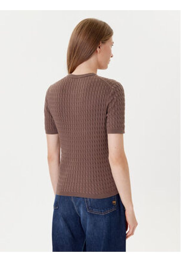 TOMMY HILFIGER - Tommy Hilfiger Kardigan WW0WW45707 Brązowy Slim Fit. Kolor: brązowy. Materiał: bawełna