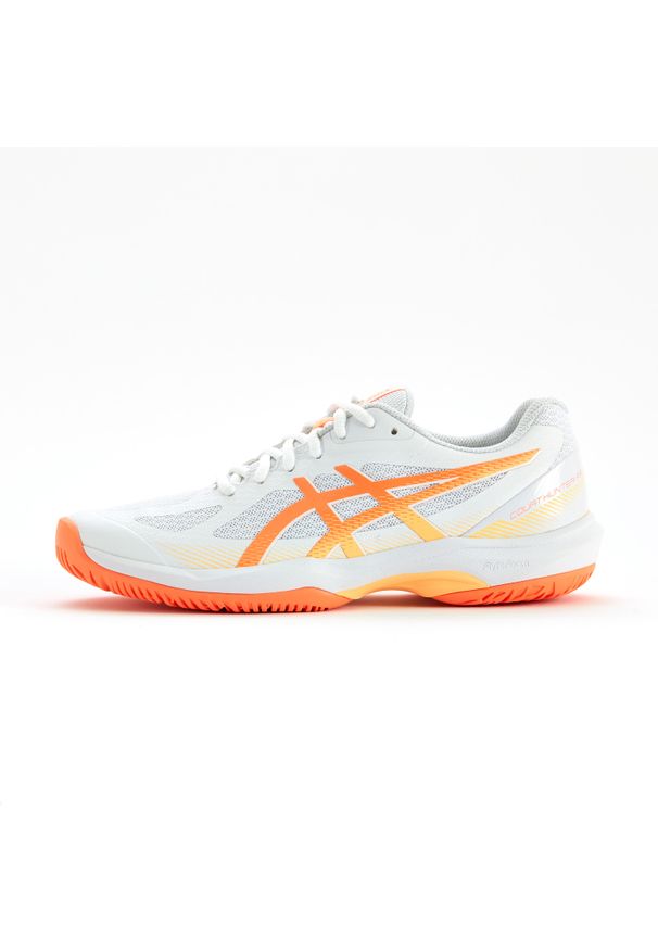 Asics - Chaussures pour Sport d'intérieur Femme, Gel Court Hunter 4 Blanc orange. Materiał: mesh, materiał