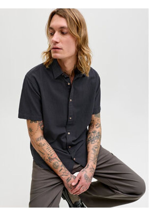 Jack & Jones Koszula Summer 12289160 Czarny Regular Fit. Kolor: czarny. Materiał: bawełna