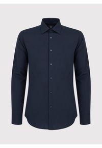 Pako Lorente - PAKO LORENTE – Granatowa koszula męska. Kolor: niebieski. Materiał: bawełna. Długość rękawa: długi rękaw. Długość: długie. Wzór: gładki #2