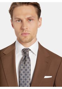 Pako Lorente - PAKO LORENTE - Gładka brązowa marynarka garniturowa. Okazja: na spotkanie biznesowe. Kolor: brązowy. Materiał: poliester, elastan, wiskoza. Wzór: gładki. Styl: młodzieżowy, biznesowy #8