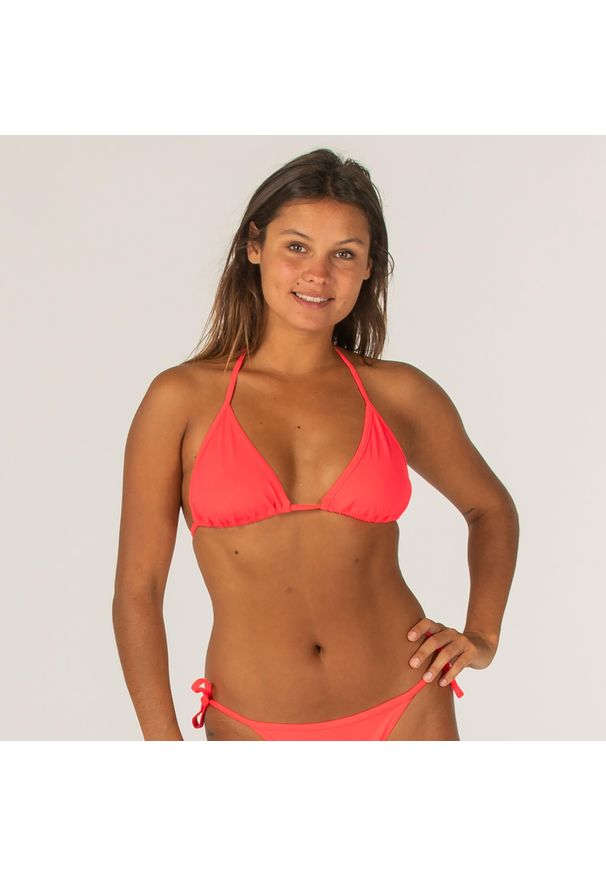 OLAIAN - Góra kostiumu kąpielowego surfingowego damska Olaian Mae. Kolor: różowy, wielokolorowy, czerwony. Materiał: materiał, poliester, elastan