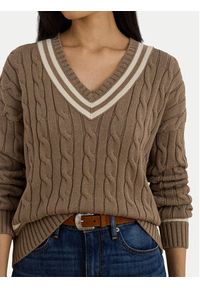 Lauren Ralph Lauren - LAUREN RALPH LAUREN Sweter 200979662002 Brązowy Relaxed Fit. Kolor: brązowy. Materiał: bawełna #5