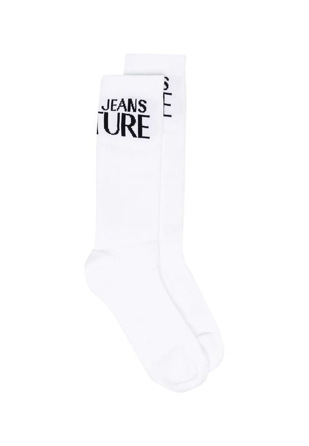 Versace Jeans Couture - VERSACE JEANS COUTURE - Białe skarpety z logo. Kolor: biały