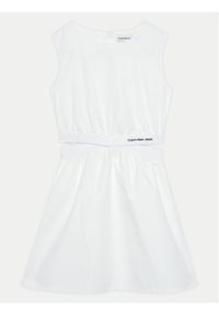 Calvin Klein Jeans Sukienka letnia Minimalistic IG0IG02470 Biały Regular Fit. Kolor: biały. Materiał: bawełna. Sezon: lato