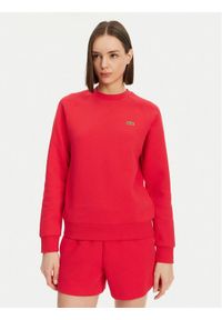 Lacoste Bluza SF8347 Czerwony Regular Fit. Kolor: czerwony. Materiał: syntetyk