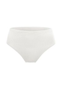 MUUV Figi kąpielowe Retro Bikini kolor biały. Stan: podwyższony. Kolor: biały. Materiał: materiał, prążkowany #4