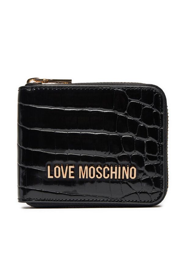 Love Moschino - LOVE MOSCHINO Mały Portfel Damski JC5639PP0LKJ0000 Czarny. Kolor: czarny. Materiał: skóra