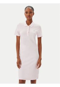 TOMMY HILFIGER - Tommy Hilfiger Sukienka codzienna WW0WW43228 Różowy Slim Fit. Okazja: na co dzień. Kolor: różowy. Materiał: bawełna. Typ sukienki: proste. Styl: casual #1