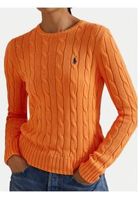 Polo Ralph Lauren Sweter 211971869014 Pomarańczowy Slim Fit. Typ kołnierza: polo. Kolor: pomarańczowy. Materiał: bawełna #6
