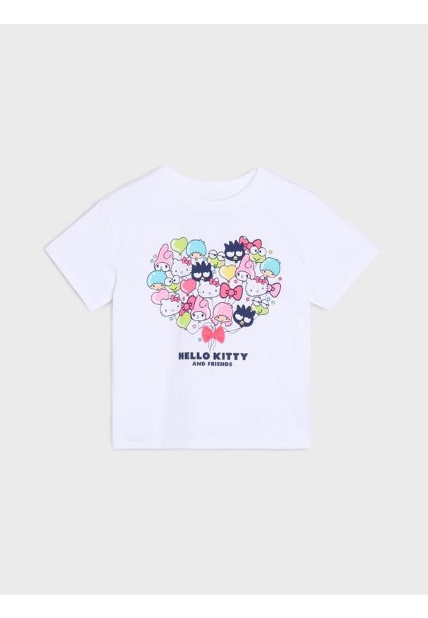 Sinsay - Koszulka Hello Kitty - biały. Kolor: biały. Wzór: motyw z bajki