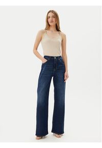 Morgan Top 251-DIDOA Beżowy Slim Fit. Kolor: beżowy. Materiał: wiskoza #5