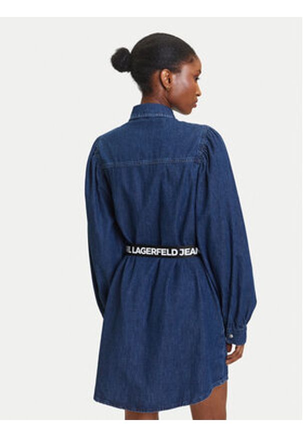 Karl Lagerfeld Jeans Sukienka jeansowa A3W13014 Niebieski Regular Fit. Kolor: niebieski. Materiał: bawełna