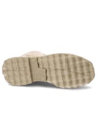 Beżowe Botki Artiker Modne Buty Damskie. Zapięcie: sznurówki. Kolor: beżowy. Materiał: jeans. Styl: klasyczny, street, elegancki #3