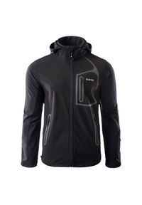 Hi-tec - Kurtka męska Softshell Hi-Tec Nils - czarna, Rozmiar XXL. Kolor: czarny. Materiał: softshell #1