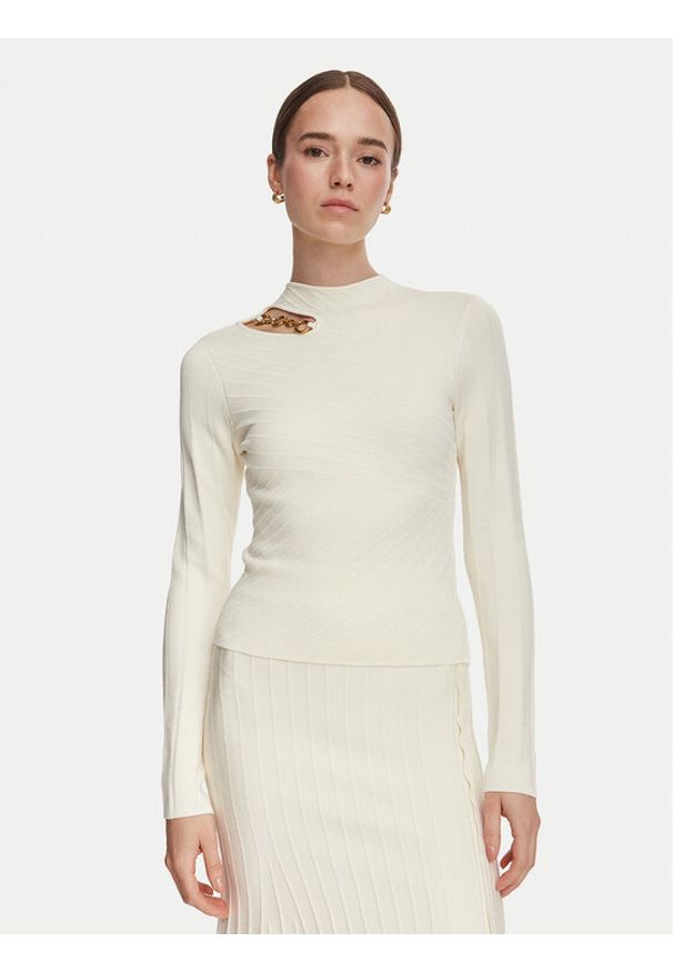 Marciano Guess Sweter G6YR07 Z1060 Kremowy Slim Fit. Kolor: kremowy. Materiał: wiskoza