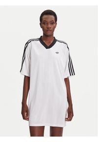 Adidas - adidas Sukienka codzienna adicolor Football Jacquard KB8153 Biały Oversize. Okazja: na co dzień. Kolor: biały. Materiał: syntetyk. Typ sukienki: oversize, proste. Styl: casual
