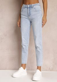 Renee - Jasnoniebieskie Jeansy Regular Fimba. Kolor: niebieski. Długość: długie. Wzór: aplikacja #4