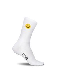 Skarpetki Rowerowe dla dorosłych LUXA Emoji. Kolor: biały. Materiał: poliamid, elastan
