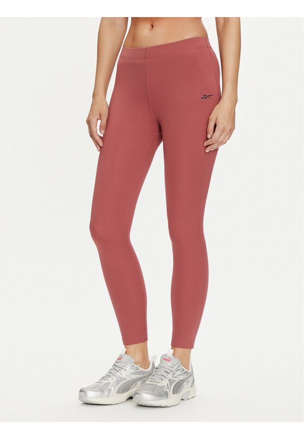 Reebok Legginsy Yoga Peached 7/8 Tight 100037475 Bordowy Slim Fit. Kolor: czerwony. Materiał: syntetyk