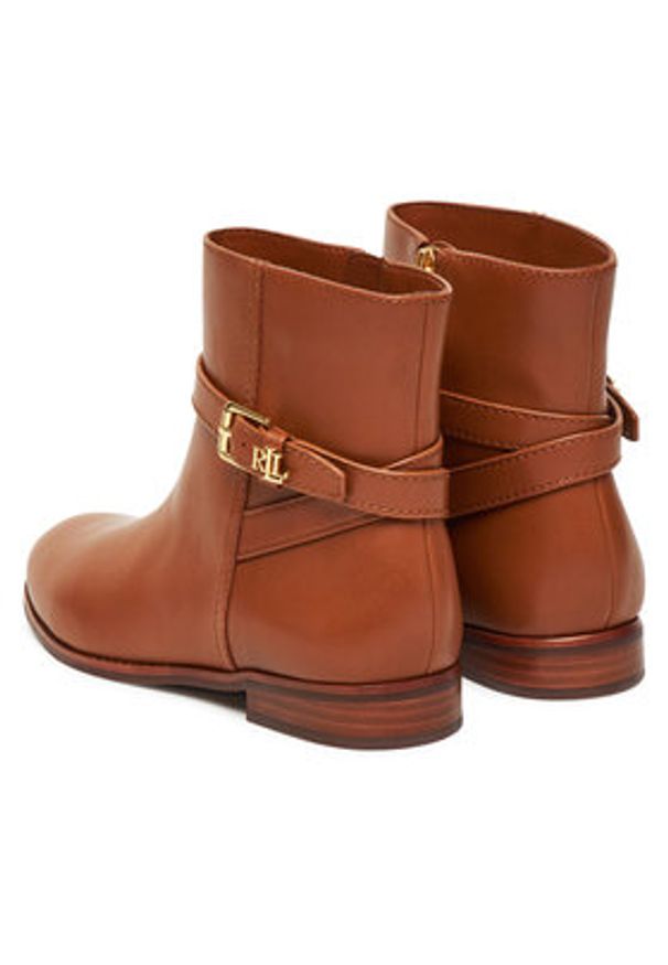 Lauren Ralph Lauren - LAUREN RALPH LAUREN Botki Brooke Bt 2 802974382001 Brązowy. Kolor: brązowy. Materiał: skóra