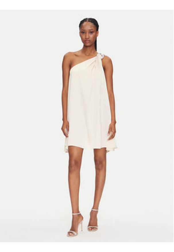 Eleh Sukienka koktajlowa ESS250050 Écru Regular Fit. Materiał: syntetyk. Styl: wizytowy