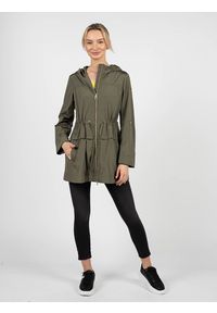 Geox Parka "Topazio" | W2521D T2850 | Kobieta | Khaki, Zielony. Okazja: na co dzień. Typ kołnierza: kaptur. Kolor: zielony, brązowy, wielokolorowy. Materiał: poliamid. Styl: casual