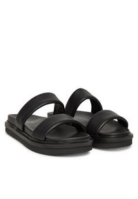 Calvin Klein Jeans Klapki Flat Molded Doublebar Sandal Lth YM0YM01226 Czarny. Kolor: czarny. Materiał: skóra #4