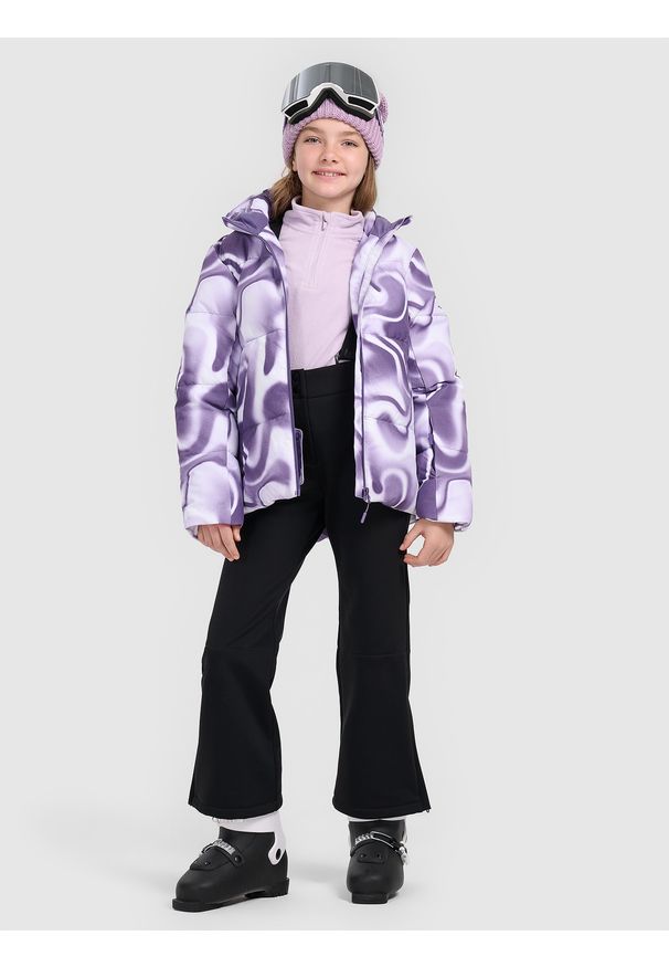4f - 4F Kurtka narciarska membrana 5000 dziewczęca - multikolor 140 (9-10 lat). Kolor: wielokolorowy. Materiał: poliester, materiał. Sezon: lato