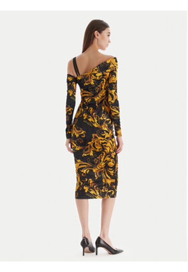 Versace Jeans Couture Sukienka koktajlowa 79HAO974 JS508 Czarny Slim Fit. Kolor: czarny. Materiał: syntetyk. Styl: wizytowy