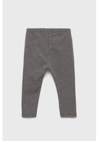 United Colors of Benetton legginsy dziecięce kolor szary gładkie. Kolor: szary. Materiał: dzianina. Długość: długie. Wzór: gładki #3