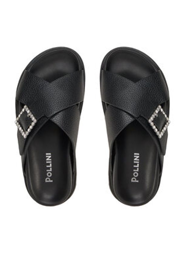 Pollini Klapki SA28164G1ITD0000 Czarny. Kolor: czarny. Materiał: skóra