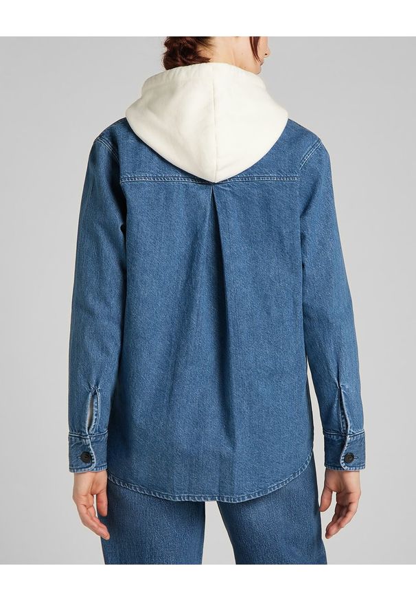 Lee - LEE OVERSHIRT DAMSKA KOSZULA JEANSOWA WASHED NOVA L54IOMQU 112140273. Materiał: jeans